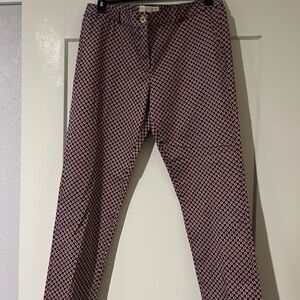 Michael Kors Red and Blue Patterned Chinos Womens (Ankle) Slacks